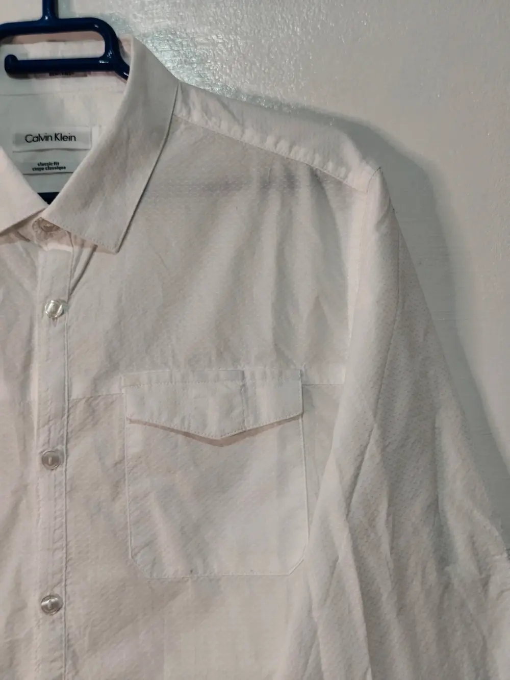 Camisa Blanca Calvin Klein Manga Larga (Roll-Up) - Talla M, foto 4