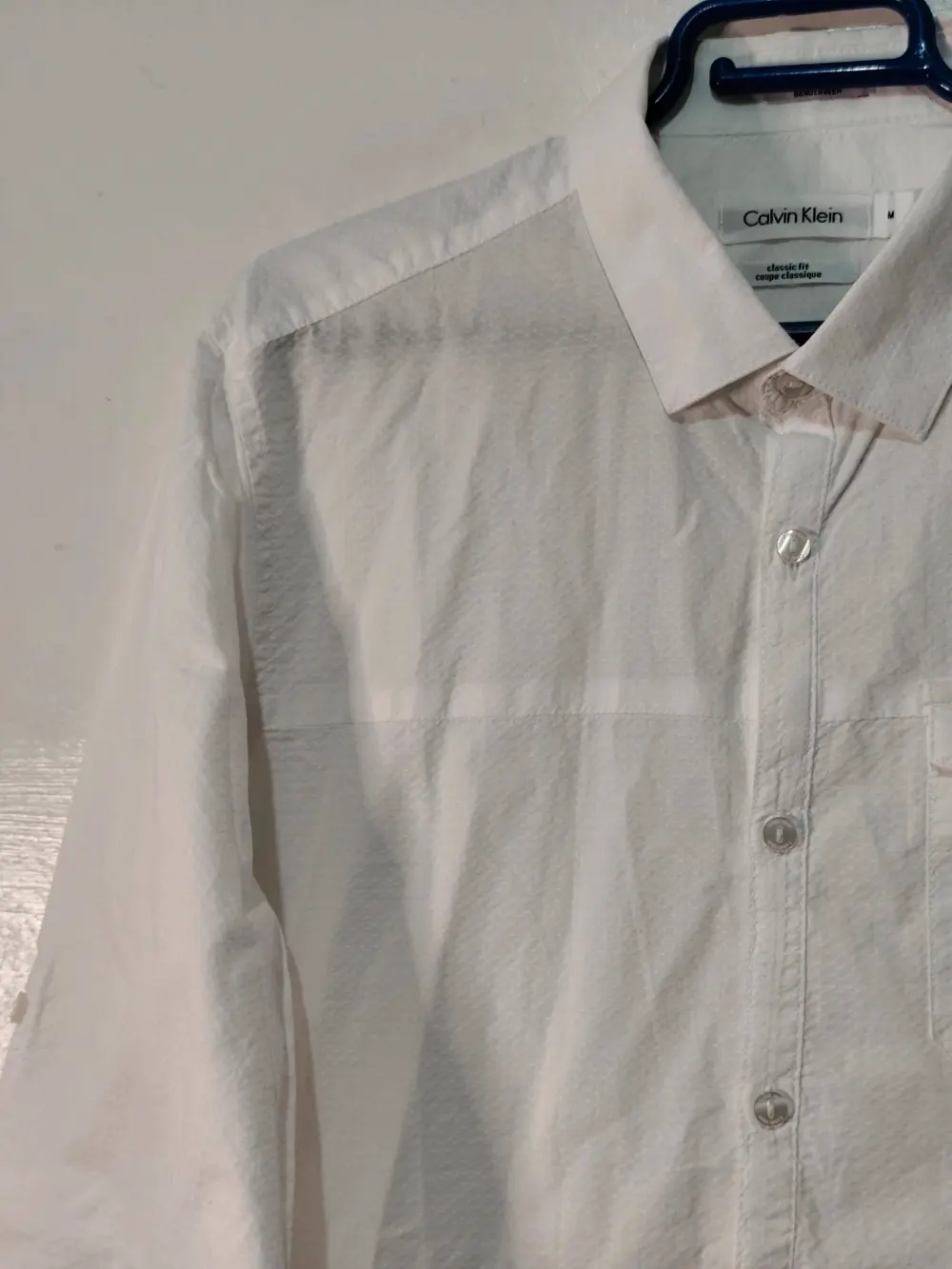 Camisa Blanca Calvin Klein Manga Larga (Roll-Up) - Talla M, foto 5
