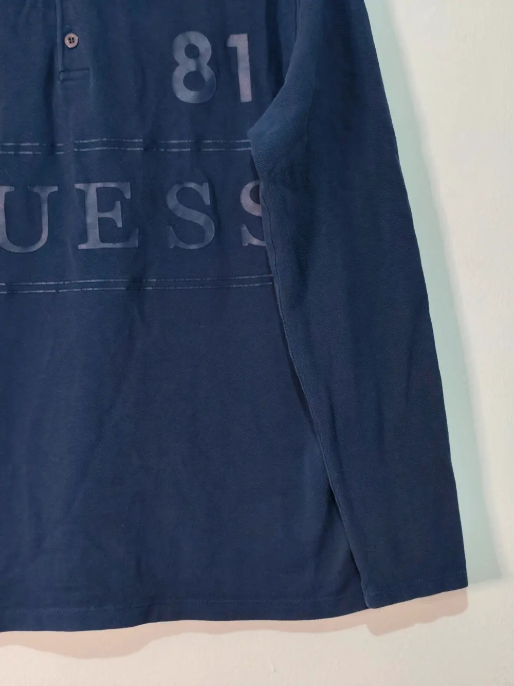 Polo Manga Larga Guess Azul Marino - Talla L sirve para M ver medidas, foto 3